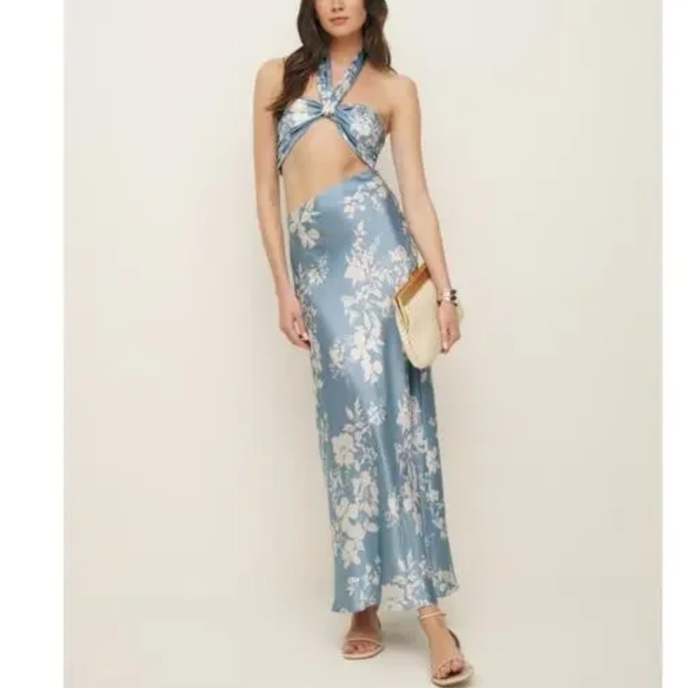 Reformation vivi silk cut-out maxi floral dress (size 2, NWT)